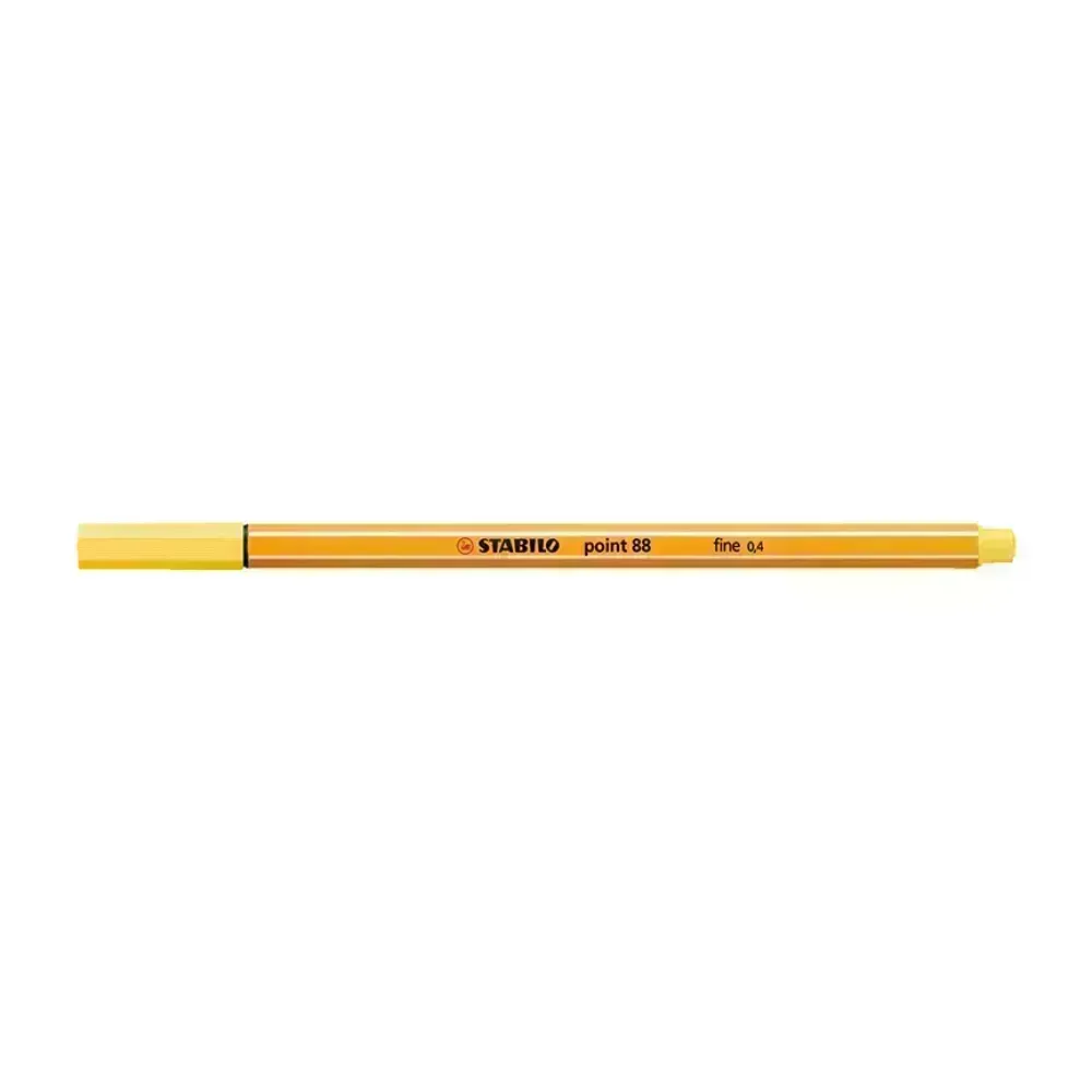Micropunta/Felpa, Point 88, Punta Fina  0.4 mm, Amarillo, Unidad