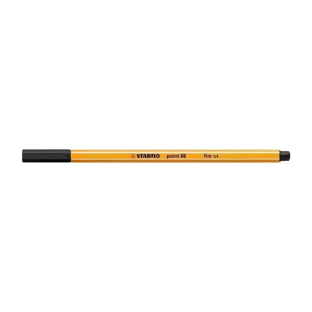 Micropunta/Felpa, Point 88, Punta Fina  0.4 mm, Negro, Unidad