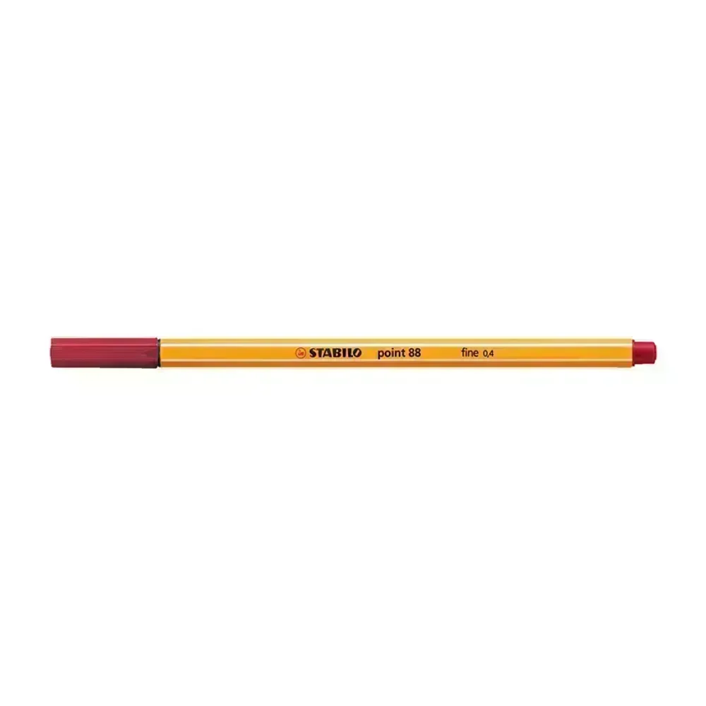 Micropunta/Felpa, Point 88, Punta Fina  0.4 mm, Rojo Carmesí, Unidad
