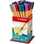 Micropunta/Felpa, Point 88, Punta Fina  0.4 mm, Exhibidor x 60 Unds, 12 Colores Surtidos