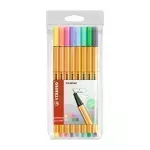 Micropunta/Felpa, Point 88, Punta Fina  0.4 mm, Estuche x 8 Unds. 8 Colores Pastel Surtidos