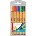 Micropunta/Felpa, Point 88, Punta Fina  0.4 mm, Estuche x 10 Unds. 10 Colores Básicos Surtidos