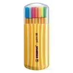 Micropunta/Felpa, Point 88, Punta Fina  0.4 mm, Estuche x 20. 20 Colores Surtidos