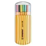 Micropunta/Felpa, Point 88, Punta Fina 0.4 mm, Estuche Oval Zebrui x 20. 20 Colores Surtidos