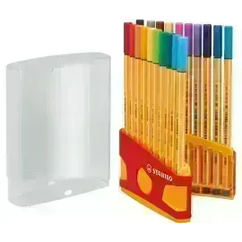 Micropunta/Felpa, Point 88, Punta Fina  0.4 mm, Estuche x 20 - Color Parade. 20 Colores Surtidos