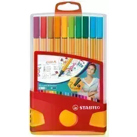 Micropunta/Felpa, Point 88, Punta Fina  0.4 mm, Estuche x 20 - Color Parade. 20 Colores Surtidos