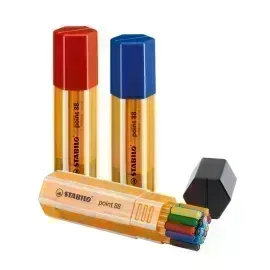 Micropunta/Felpa, Point 88, Punta Fina  0.4 mm, Estuche x 20 - Big Point Box. 20 Colores Surtidos