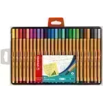 Micropunta/Felpa, Point 88, Punta Fina  0.4 mm, Estuche x 25. 25 Colores Básicos Surtidos