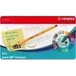 Micropunta/Felpa, Point 88, Punta Fina  0.4 mm, Caja Met x 50. 50 Colores Surtidos