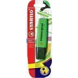 Resaltador, Boss, Punta Biselada 2.0-5.0 mm, Colores Fluo, Verde, Blister x 1 Und.