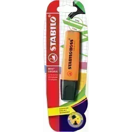 Resaltador, Boss, Punta Biselada 2.0-5.0 mm, Colores Fluo, Naranja, Blister x 1 Und.