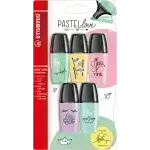 Resaltador, Boss Mini, Punta Biselada 2.0-5.0 mm, Colores Pastel, Estuche x 5 Unds. Colores Surtidos