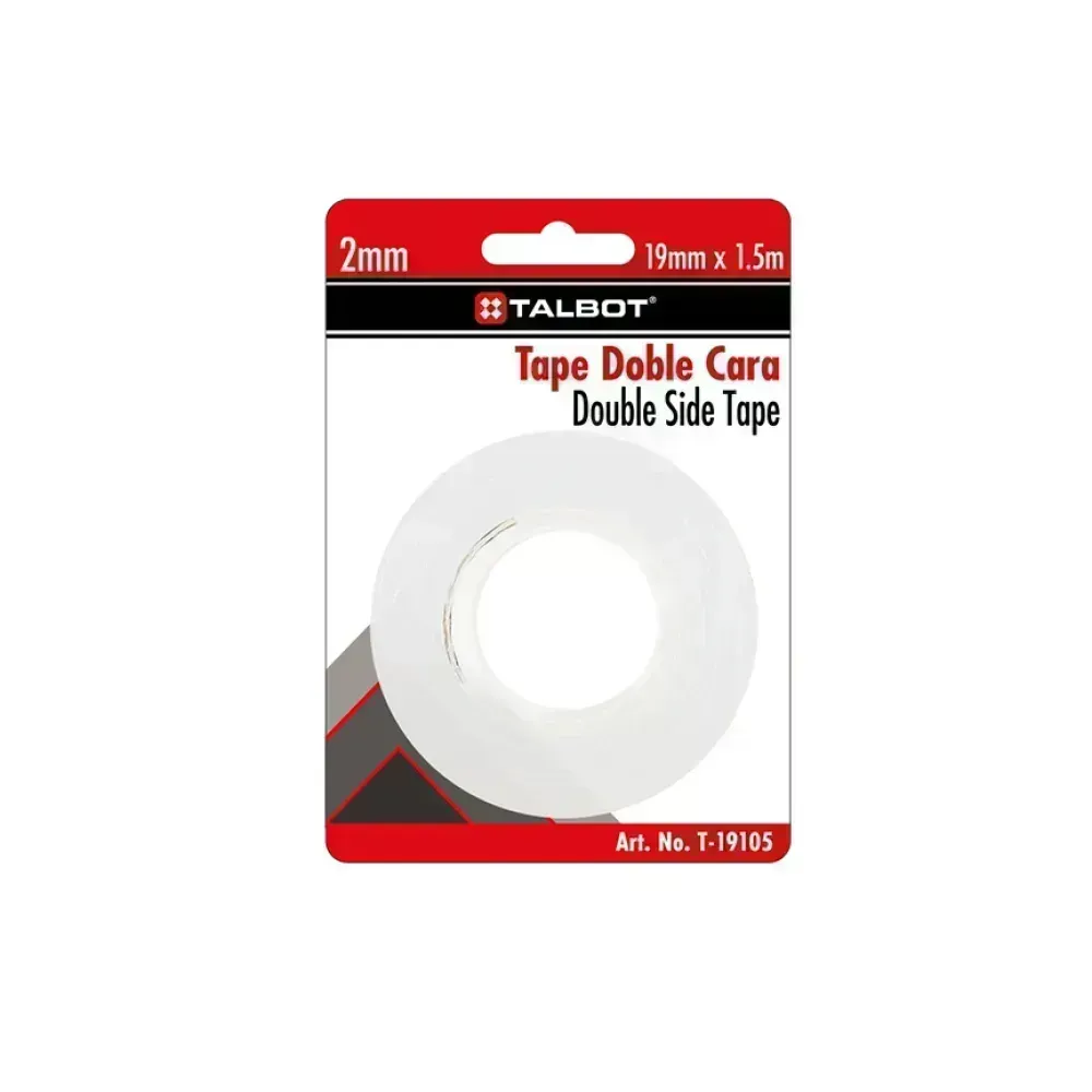Cinta Adh. Doble Cara, Tipo Gel, 19 mm x 1.5 m. Blister x 1 Und. 