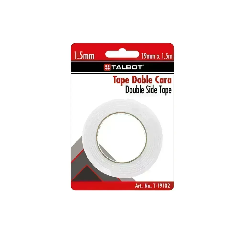 Cinta Adh. Doble Cara, Tipo Foam, 19 mm x 2 m. Blister x 1 Und.