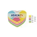 Cubo N. Adhesivas Neón, Corazón, 7 col. Multicolor, 250 h.