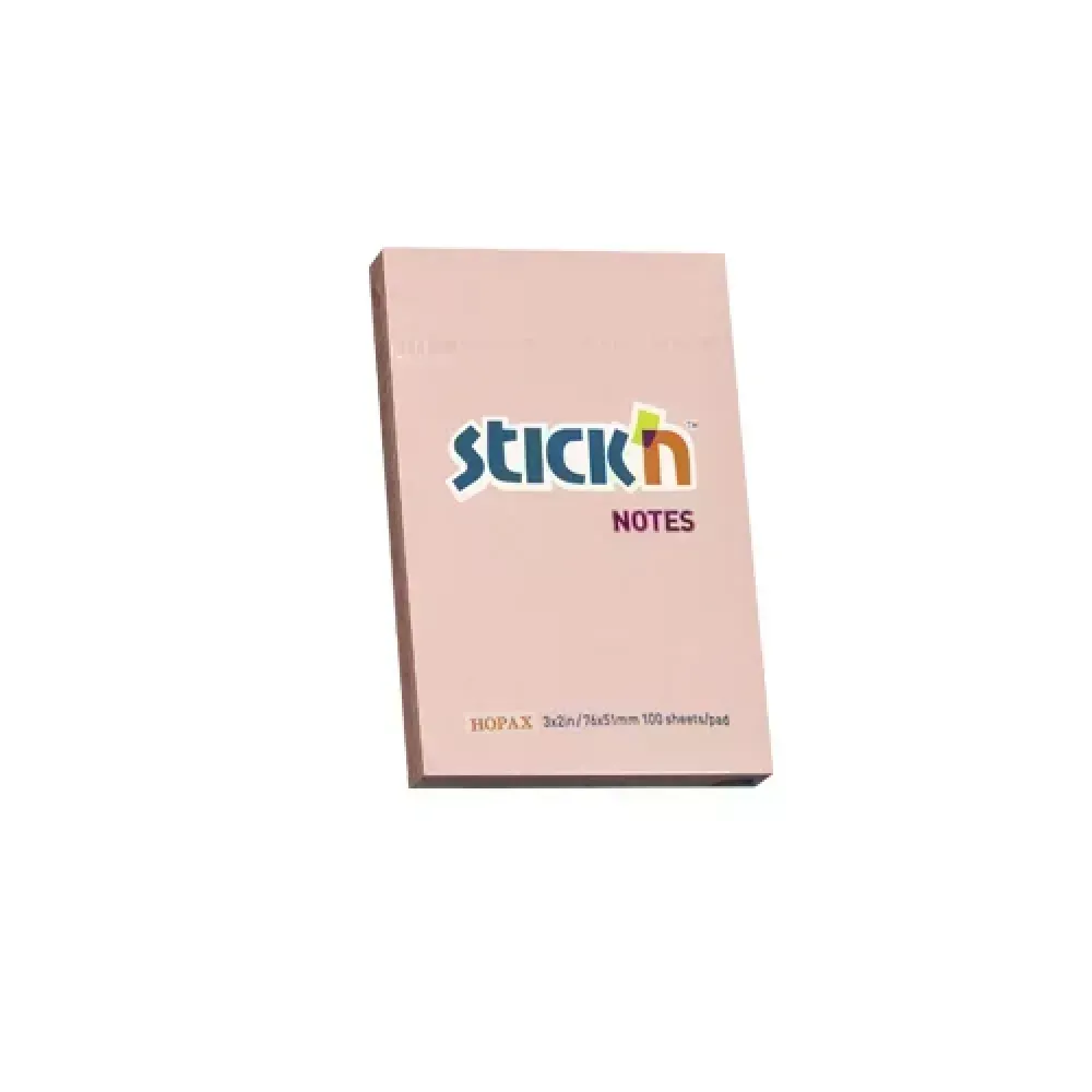 Notas Adhesivas Pastel, 3" x 2", Rosado, Block x 100 h.
