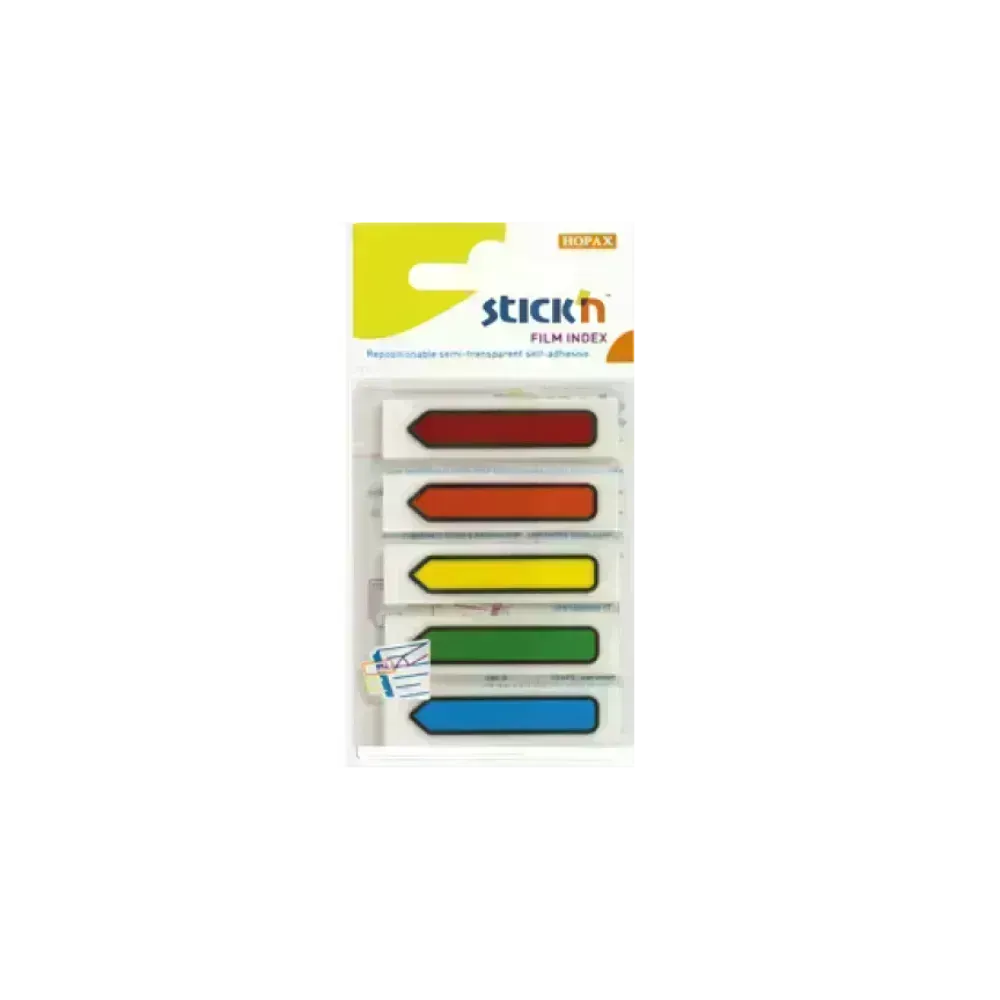 Film Index, 45 mm x 12 mm, Blister x 5 Col., 20 Flechas x Color