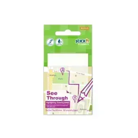 Notas Adh. Transparentes, 3" x 2", Blanco Traslucido Block x 50 h.