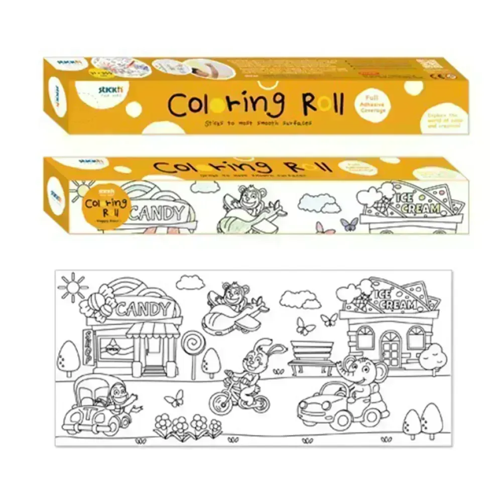 Coloring Roll, 31.5 cm x 355 cm, Diseño Happy Hour, 1 Und.
