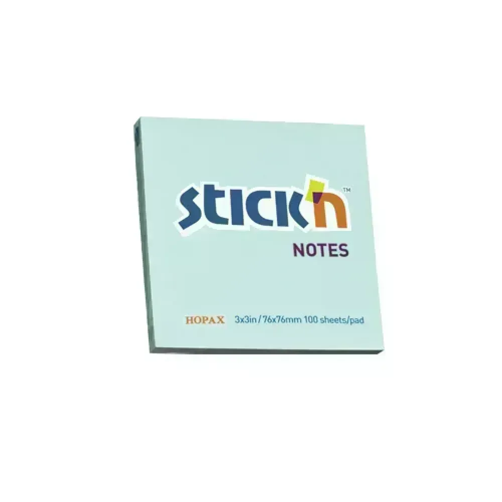 Notas Adhesivas Pastel, 3" x 3", Azul, Block x 100 h.