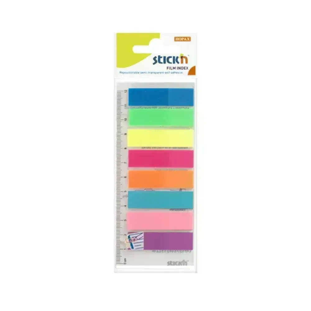 Film Index, 45 mm x 12 mm, Neon Mix, Blister x 8 Col. 25 Barras x Color