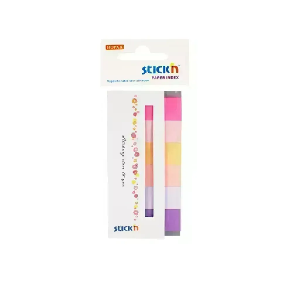 Paper Index, 50 mm x 20 mm, Blister x 6 Col. Spring, 30 Barras x Color