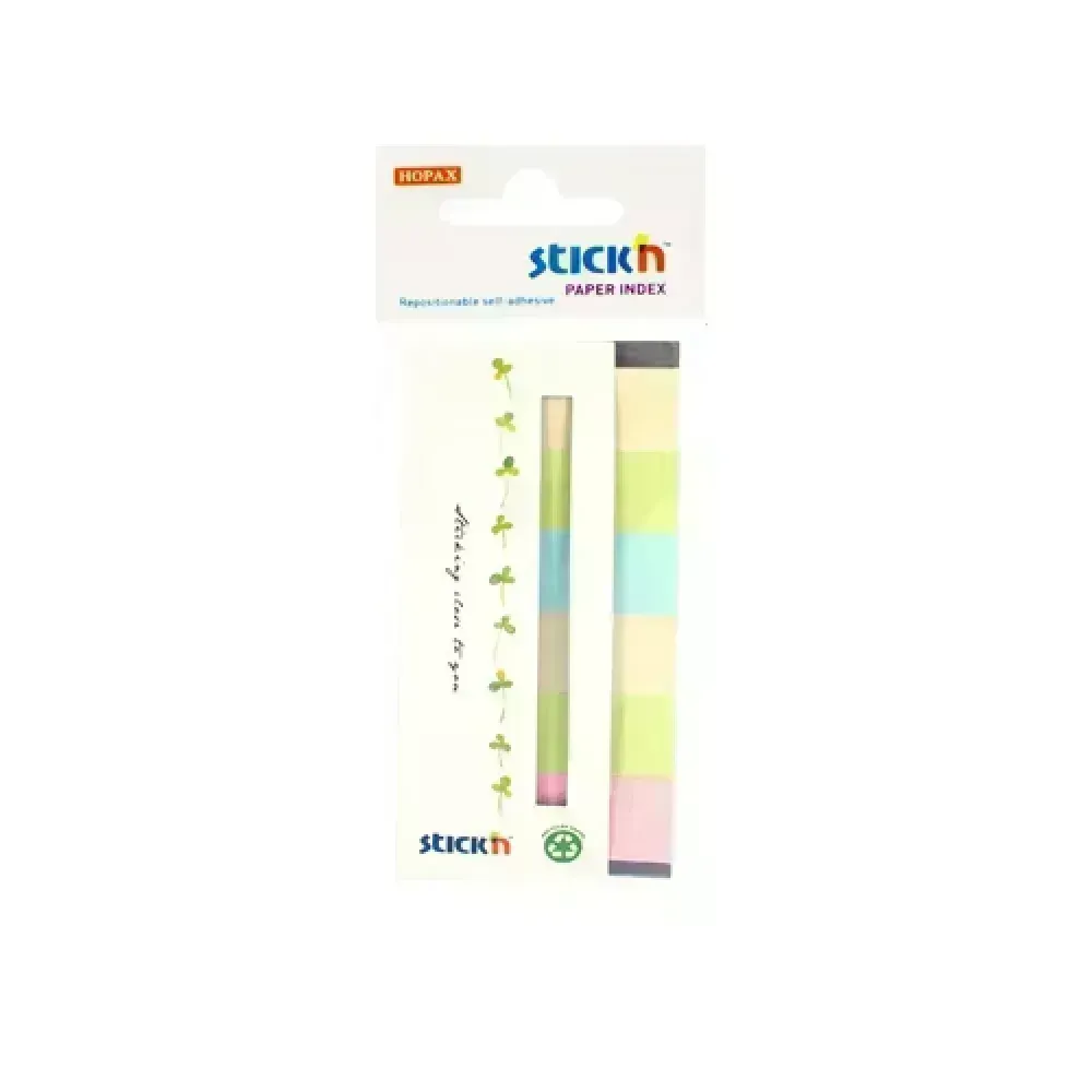 Paper Index, 50 mm x 20 mm, Blister x 6 Col. Recycled, 30 Barras x Color