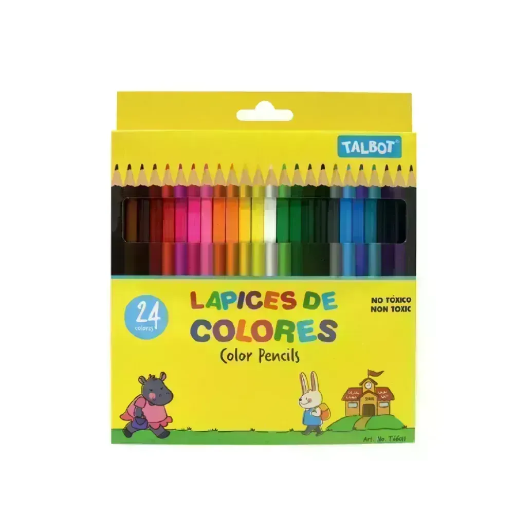Lápices de Color, Largos, Caja x 24 Colores