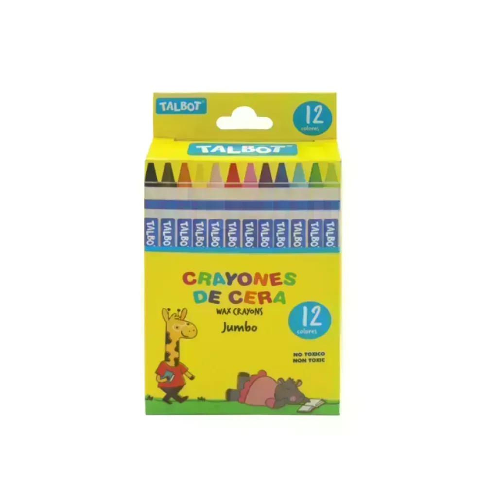 Crayones de Cera, Jumbo, Caja x 12 Unds.