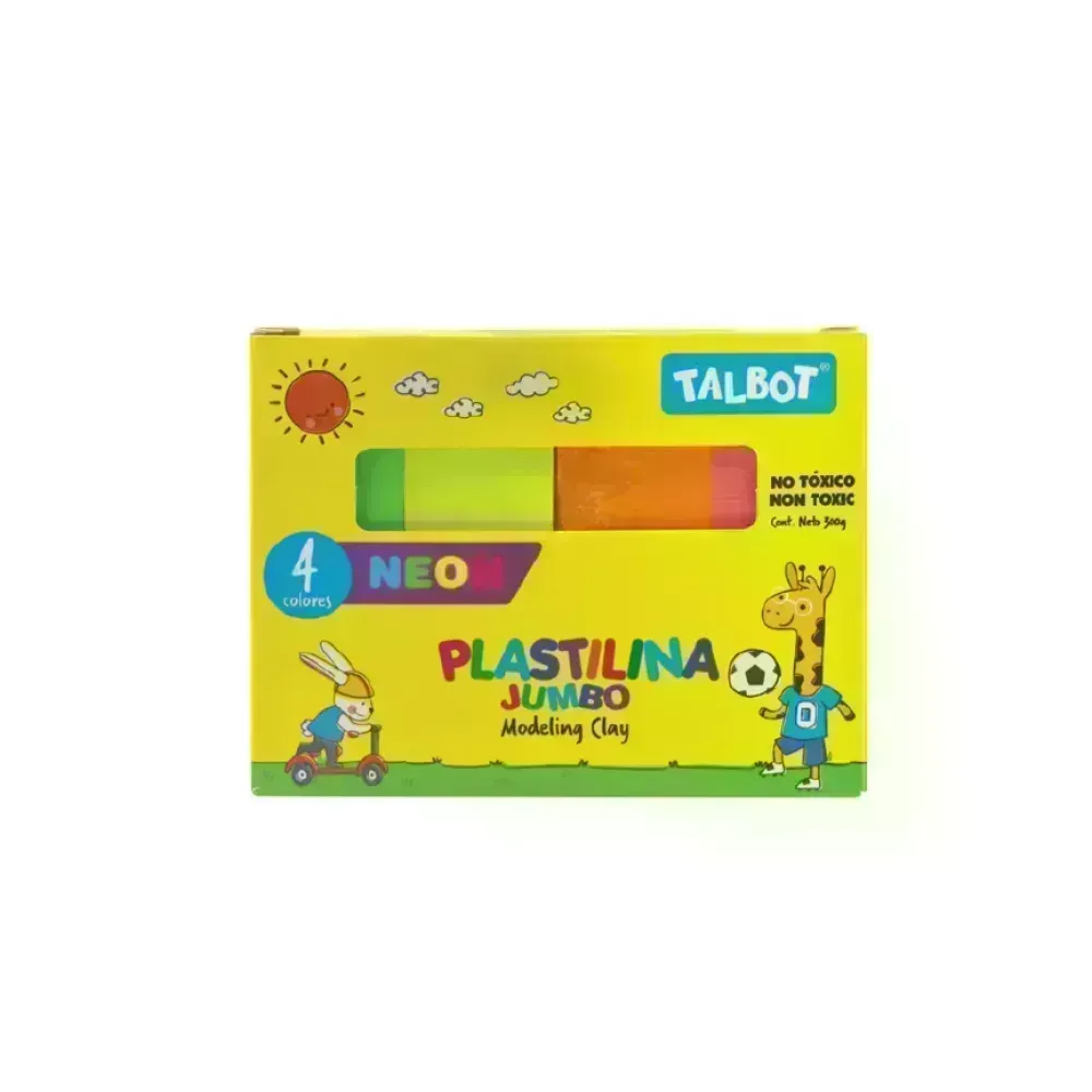Plastilina, Caja x 4 Colores Neón x 100 g. c.u. (400 g.)