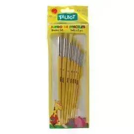 Pinceles, Cerda Redondos, Blister x 8 Unds., Nro. 2, 4, 6, 8, 10, 12, 14, 16