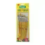 Pinceles, Cerda Planos, Blister x 8 Unds., Nro. 2, 3, 4, 5, 6, 8, 10, 12