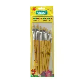 Pinceles, Cerda Planos, Blister x 8 Unds., Nro. 2, 3, 4, 5, 6, 8, 10, 12