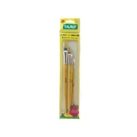 Pinceles, Cerda Planos, Blister x 4 Unds., Nro. 2, 4, 8, 12
