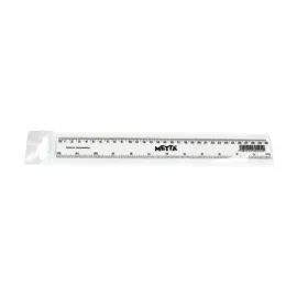 Regla Plástica, Rígida, 30 cm. (cm y pulgadas), Pack x 1 Und.