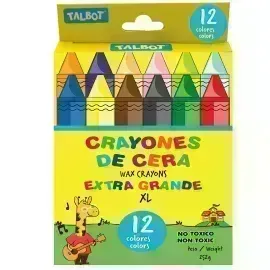 Crayones de Cera, Jumbo XXL, Caja x 12 Unds.   