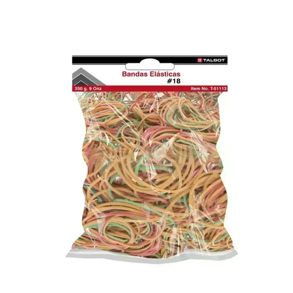 Bandas Elásticas, Nro. 18, Colores, Bolsa x 250 g.