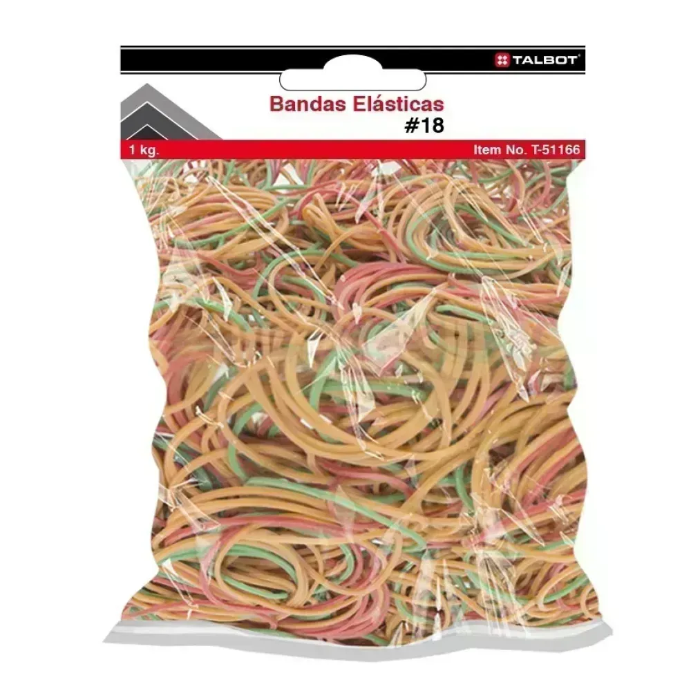 Bandas Elásticas, Nro. 18, Colores, Bolsa x 1 Kg.