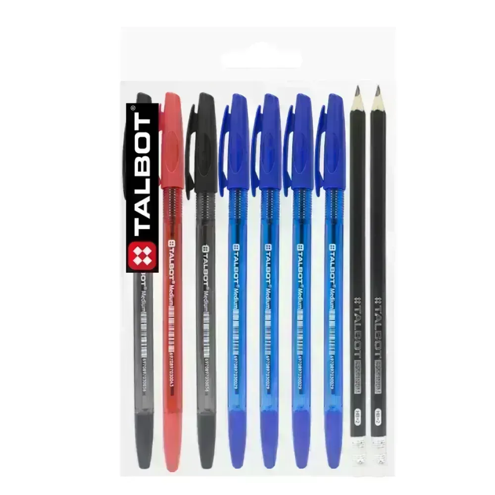 Bolígrafo, Ballpoint Pen, M, Pack x 10 Unds (8 Boligraf + 2 Lápices GRATIS)