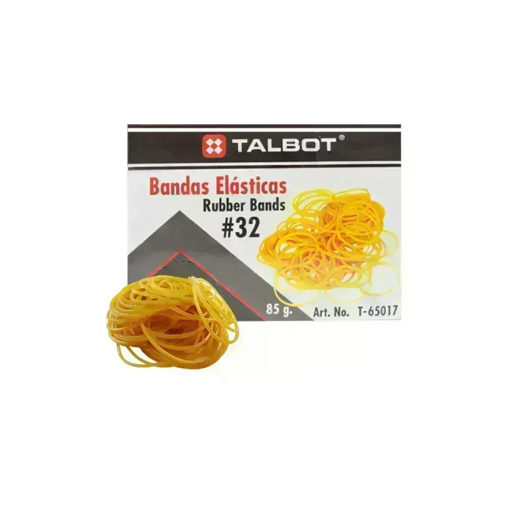 Bandas Elásticas, Nro. 32, Ambar, Caja x 85 g.