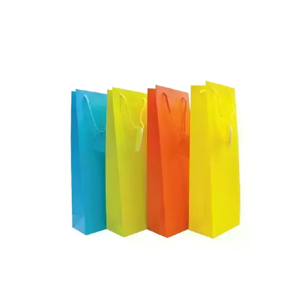 Bolsas de Regalo, Botella, 12.3 cm x 32.6 cm, Colores Lisos, 1 Und.