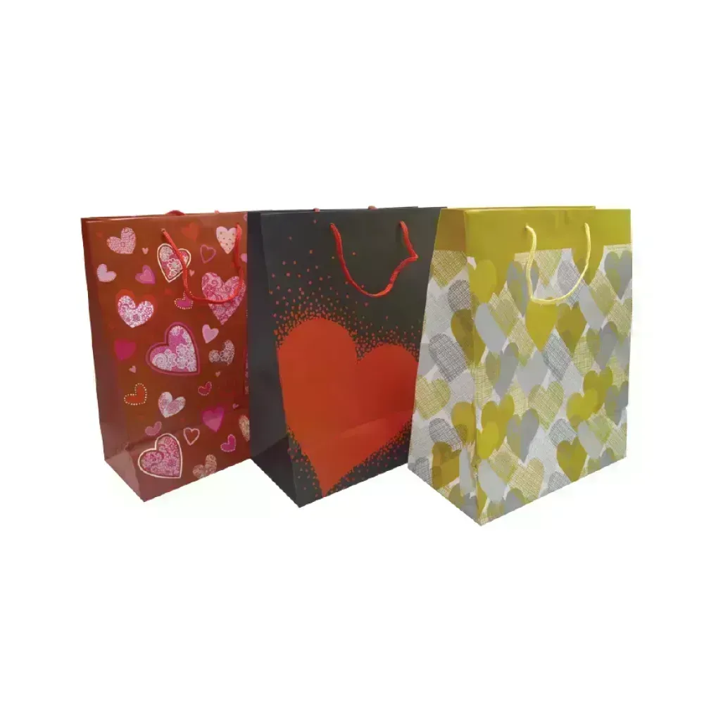 Bolsas de Regalo, Large, 26.2 cm x 32.6 cm, Hearts,  Love, 1 Und.