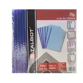 Flip Plástico, Tam. Carta, Azul, Pack x 6 Unds.