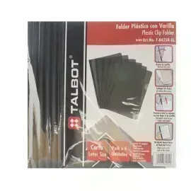Flip Plástico, Tam. Carta, Negro, Pack x 6 Unds.