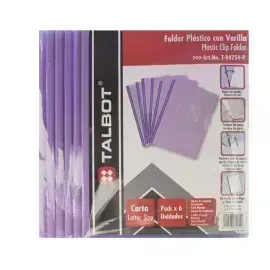 Flip Plástico, Tam. Carta, Morado, Pack x 6 Unds.
