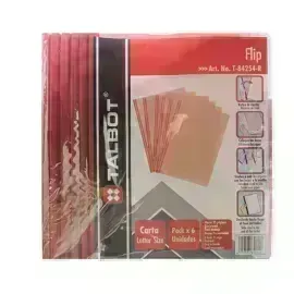 Flip Plástico, Tam. Carta, Rojo, Pack x 6 Unds.