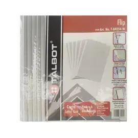 Flip Plástico, Tam. Carta, Blanco, Pack x 6 Unds.