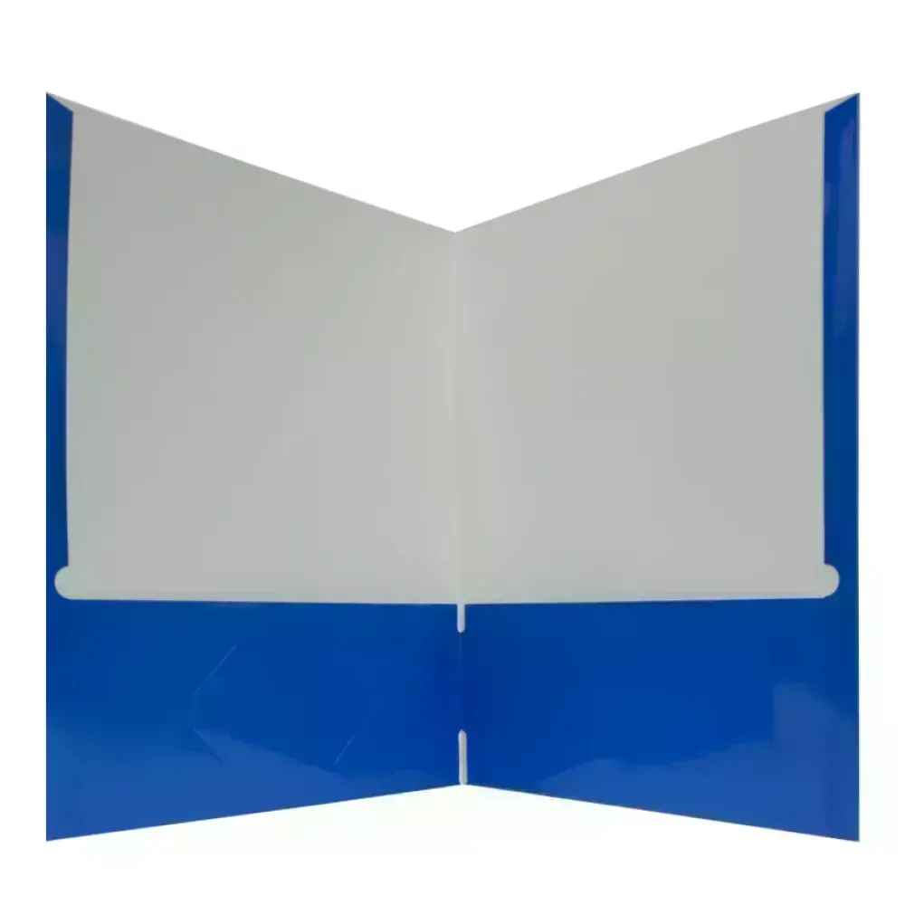 Folder Satinado, con Bolsillos, Tam. Carta, Col. Azul, 1 Und.