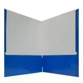 Folder Satinado, con Bolsillos, Tam. Carta, Col. Azul, 1 Und.