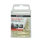 Clips, Níquel Dorado, 33 mm, Caja Plastica x 80 Unds.
